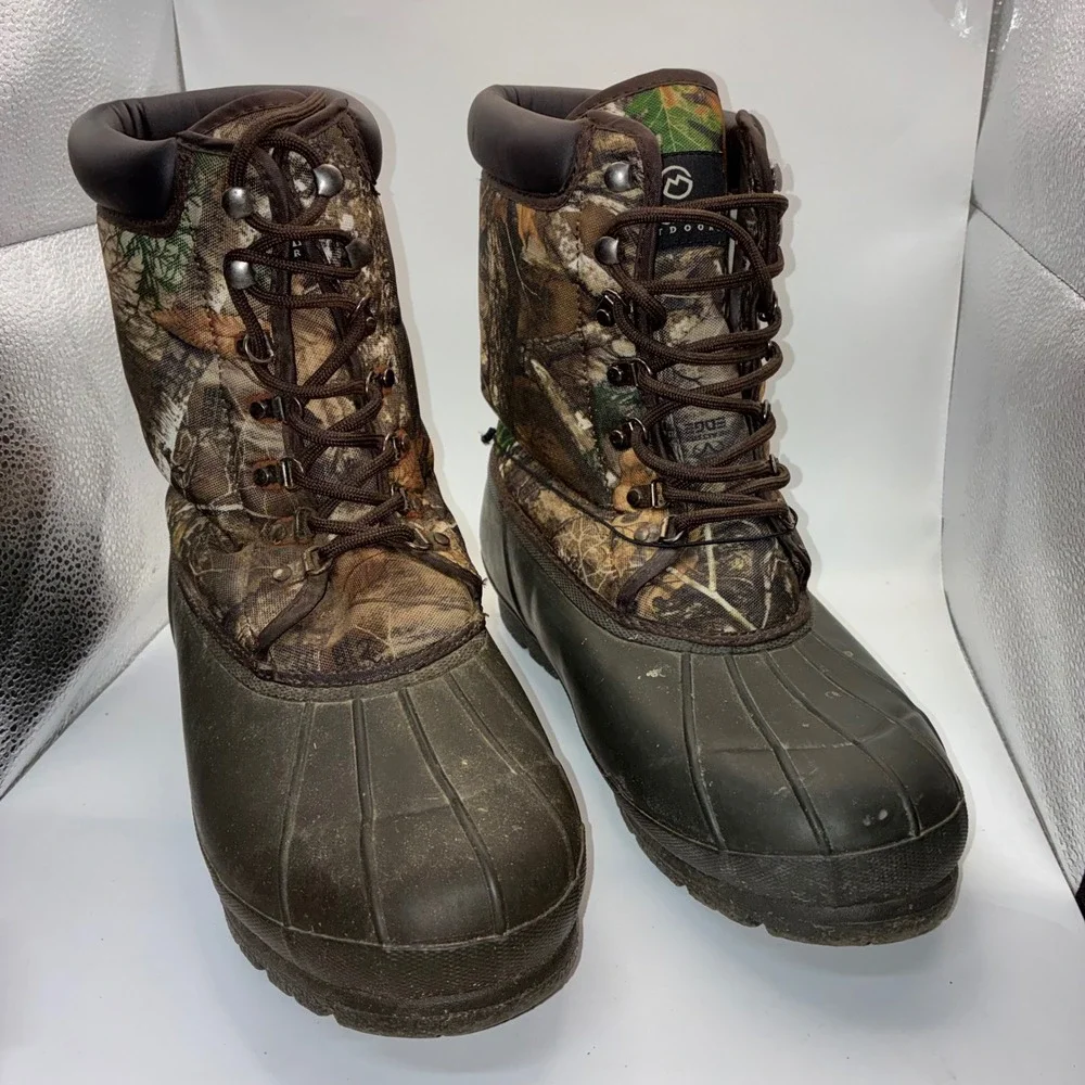 Magellan Outdoors Mens 11 Camo Hunting Boots Rubber Duck Boots 157860 Brown Camo
